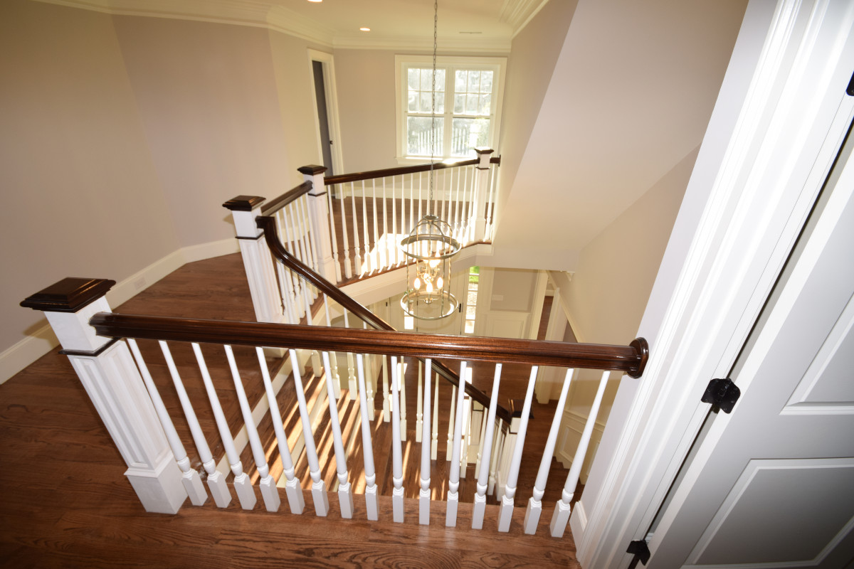 How to Stain - picture of stairs, handrails