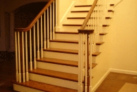 How to Stain - picture of stairs, handrails