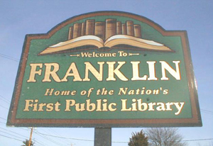 image of welcome to Franklin, MA sign