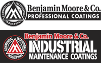 Industrial Painting- picture of Benjamin Moore professional and maintenance coatings logos