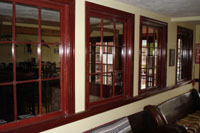Painting MA- Image of Stained windows in painted hallway