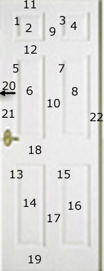 How to paint a door - picture of a door numbered